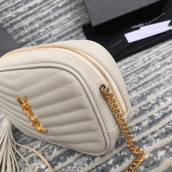 Fausse Sacoche Saint Laurent Lou Mini en Blanc – Image 6