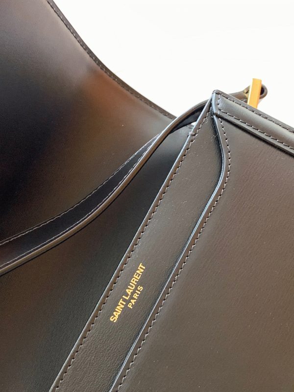 Sac Saint Laurent Solferino Small en Cuir de Veau Noir – Image 3