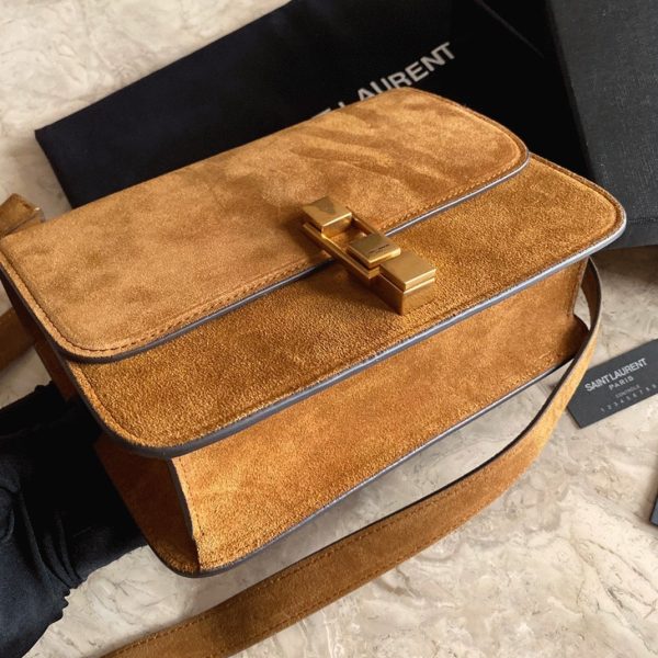 Contrefaçon Sac Saint Laurent Le Carré à Bandoulière en Marron – Image 4