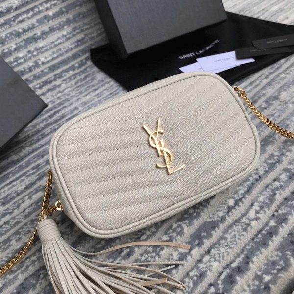 Fausse Sacoche Saint Laurent Lou Mini en Blanc – Image 3