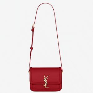 Sac Saint Laurent Solferino Small en Cuir de Veau Rouge
