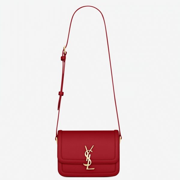 Sac Saint Laurent Solferino Small en Cuir de Veau Rouge