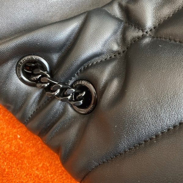 Sac Saint Laurent Puffer Medium à Chaîne Noir Intégral en Cuir d’Agneau – Image 10