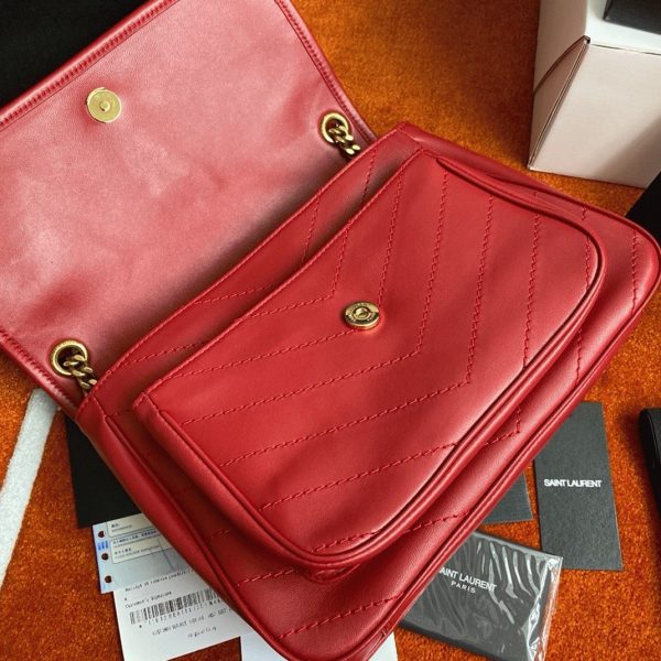 Contrefaçon Sac Saint Laurent Niki Medium à Chaîne en Rouge – Image 2
