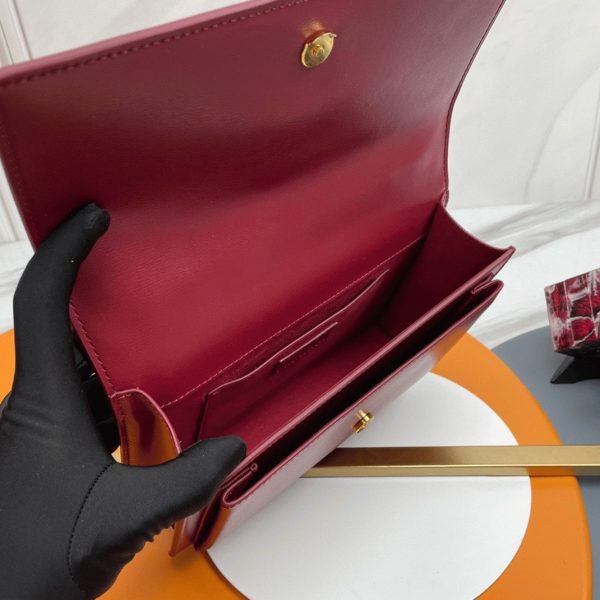 Sac Saint Laurent Sunset Medium avec Poignée en Cuir de Veau Rouge – Image 7