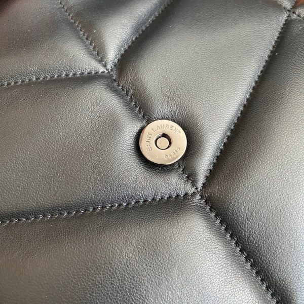 Sac Saint Laurent Puffer Medium à Chaîne Noir Intégral en Cuir d’Agneau – Image 8