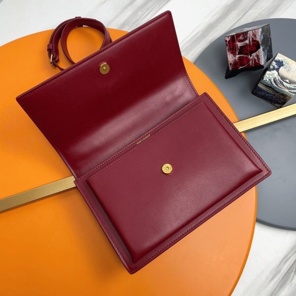 Sac Saint Laurent Sunset Medium avec Poignée en Cuir de Veau Rouge – Image 5