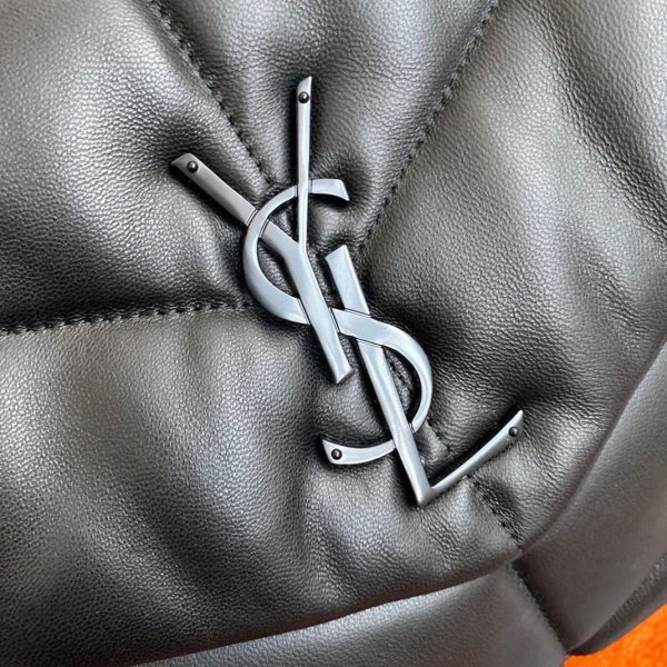 Sac Saint Laurent Puffer Medium à Chaîne Noir Intégral en Cuir d’Agneau – Image 6