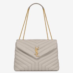 Réplique Sac Saint Laurent LouLou Medium à Chaîne en Blanc