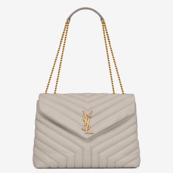 Réplique Sac Saint Laurent LouLou Medium à Chaîne en Blanc