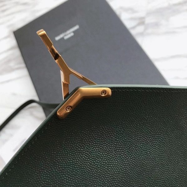 Fausse Sacoche Saint Laurent Cassandra Medium en Vert – Image 8