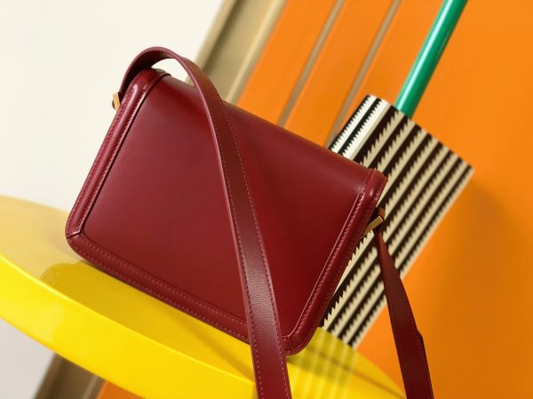 Sac Saint Laurent Solferino Small en Cuir de Veau Rouge – Image 2