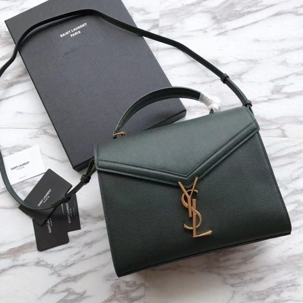 Fausse Sacoche Saint Laurent Cassandra Medium en Vert – Image 7
