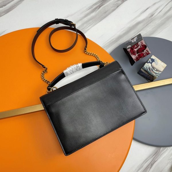 Sac Saint Laurent Sunset Medium avec Poignée en Cuir de Veau Bicolore – Image 9