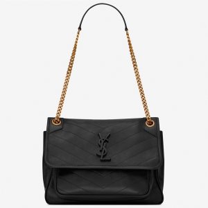 Réplique Sac Saint Laurent Niki Medium à Chaîne en Noir