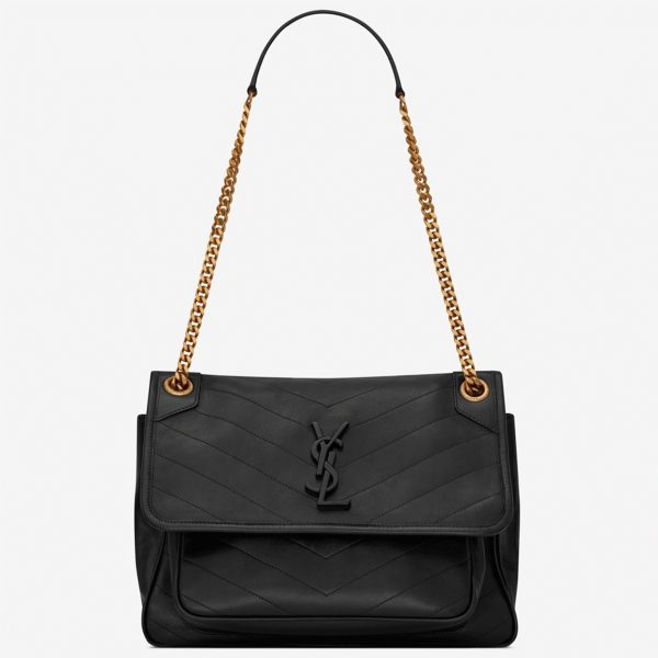 Réplique Sac Saint Laurent Niki Medium à Chaîne en Noir