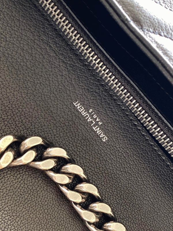 Réplique Sac Saint Laurent College Medium à Chaîne en Noir – Image 9