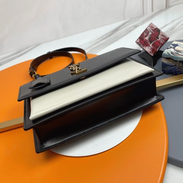 Sac Saint Laurent Sunset Medium avec Poignée en Cuir de Veau Bicolore – Image 6