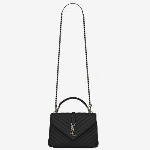 Réplique Sac Saint Laurent College Medium à Chaîne en Noir