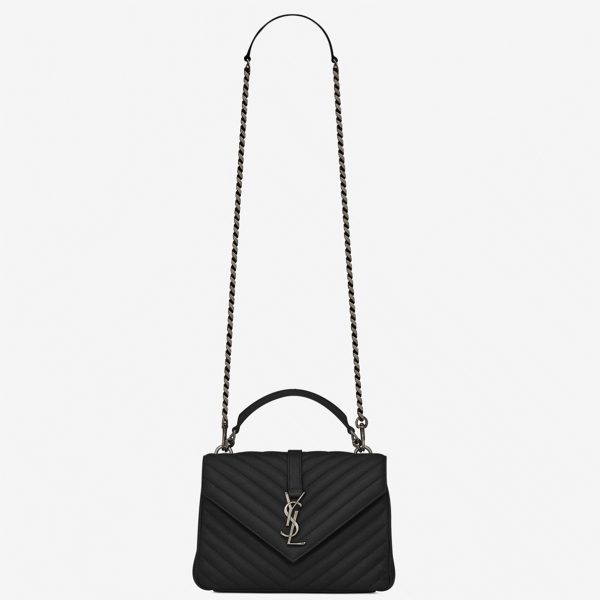 Réplique Sac Saint Laurent College Medium à Chaîne en Noir