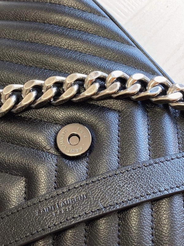 Réplique Sac Saint Laurent College Medium à Chaîne en Noir – Image 5