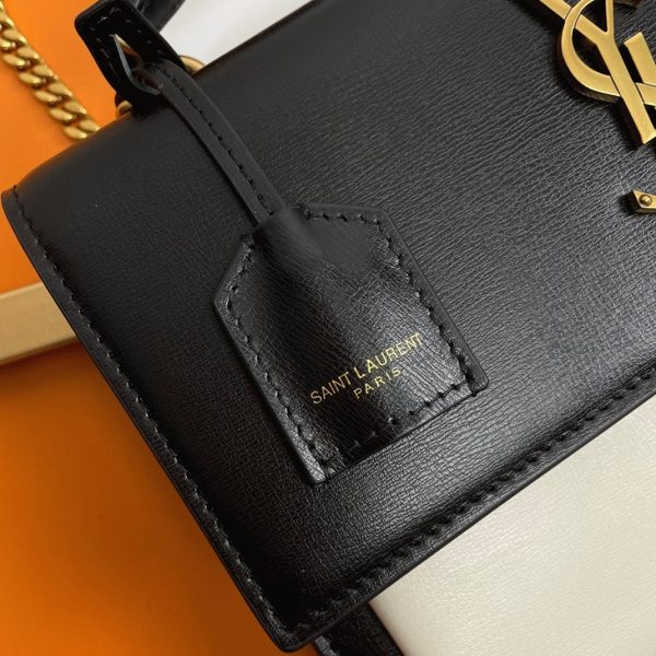Sac Saint Laurent Sunset Medium avec Poignée en Cuir de Veau Bicolore – Image 4