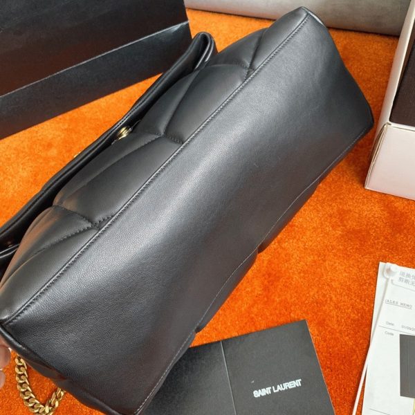 Sac Saint Laurent Puffer Medium à Chaîne en Cuir d’Agneau Noir – Image 6