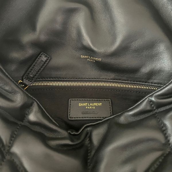 Sac Saint Laurent Puffer Medium à Chaîne en Cuir d’Agneau Noir – Image 5