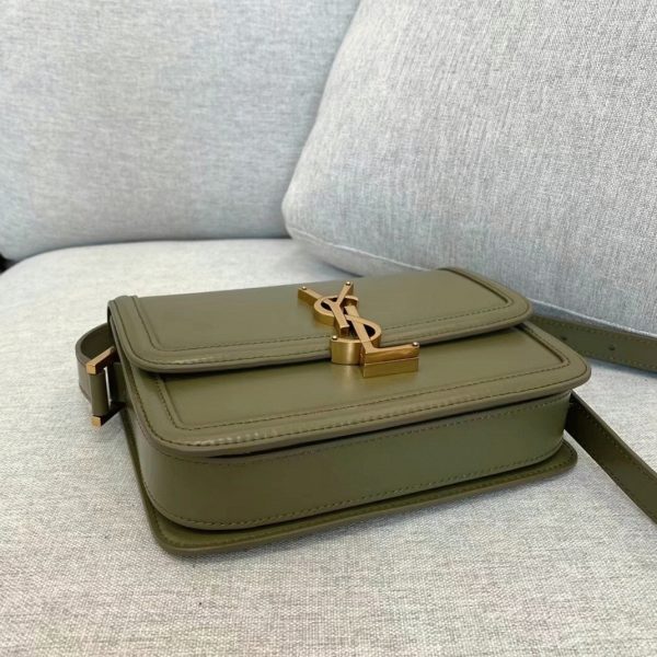 Sac Saint Laurent Solferino Small en Cuir de Veau Vert Kaki – Image 5