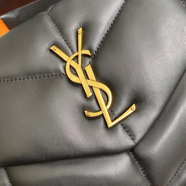 Sac Saint Laurent Puffer Medium à Chaîne en Cuir d’Agneau Noir – Image 4