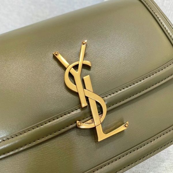 Sac Saint Laurent Solferino Small en Cuir de Veau Vert Kaki – Image 4