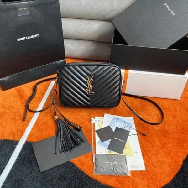 Fausse Sacoche Saint Laurent Lou Camera en Noir – Image 2