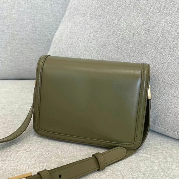 Sac Saint Laurent Solferino Small en Cuir de Veau Vert Kaki – Image 2
