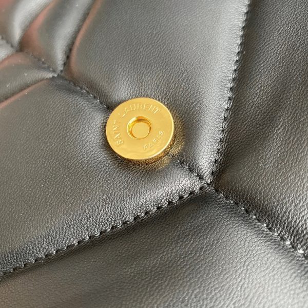 Sac Saint Laurent Puffer Medium à Chaîne en Cuir d’Agneau Noir – Image 9