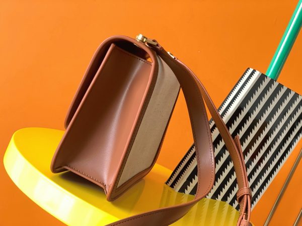 Fausse Sacoche Saint Laurent Le Carré à Bandoulière en Beige – Image 2