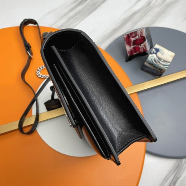 Sac Saint Laurent Sunset Medium avec Poignée en Cuir de Veau Noir – Image 7