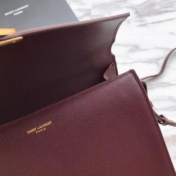 Réplique Sac Saint Laurent Cassandra Medium en Bordeaux – Image 4