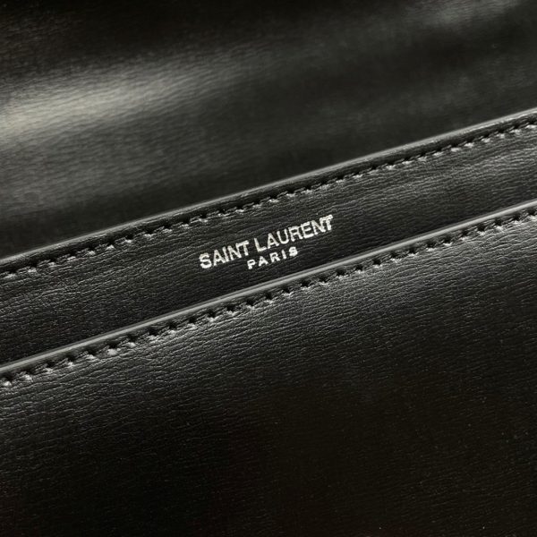 Sac Saint Laurent Sunset Medium avec Poignée en Cuir de Veau Noir – Image 6
