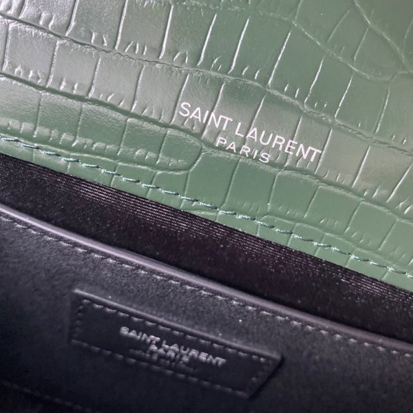 Contrefaçon Sac Saint Laurent Kate Medium à Frange en Cuir Embossé Crocodile Vert – Image 7