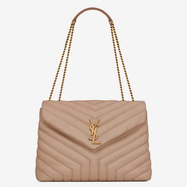 Imitation Sac Saint Laurent LouLou Medium à Chaîne en Beige