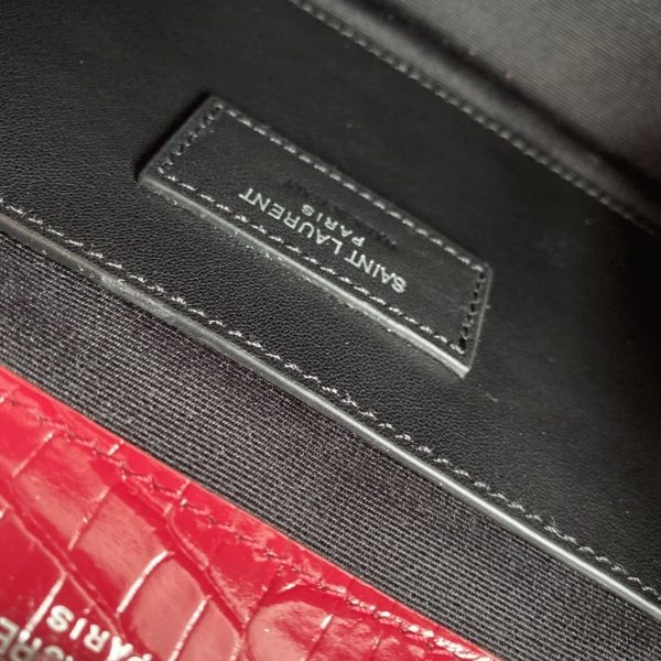 Réplique Sac Saint Laurent Kate Medium à Frange en Cuir Embossé Crocodile Rouge – Image 8