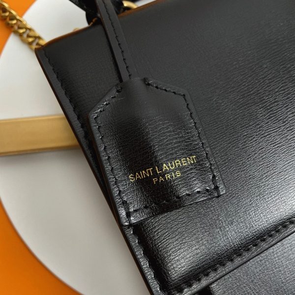 Sac Saint Laurent Sunset Medium avec Poignée en Cuir de Veau Noir – Image 7