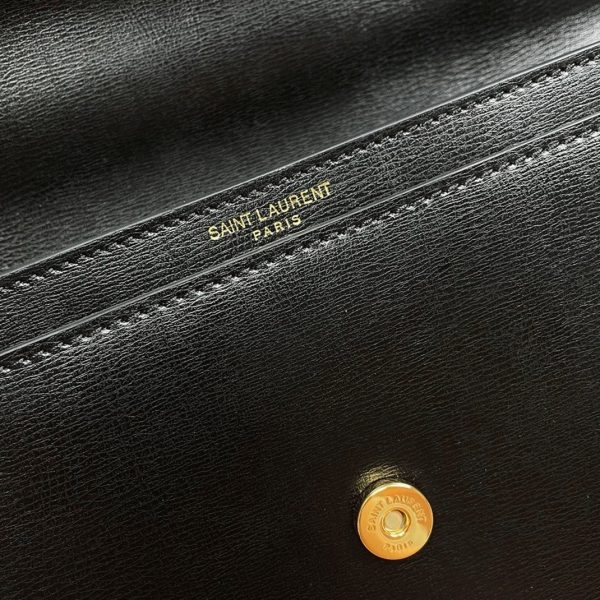 Sac Saint Laurent Sunset Medium avec Poignée en Cuir de Veau Noir – Image 6