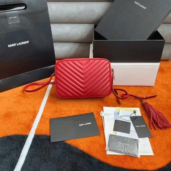 Fausse Sacoche Saint Laurent Lou Camera en Rouge – Image 7