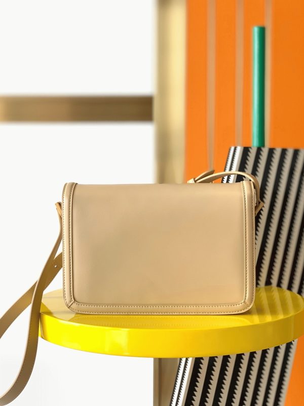 Sac Saint Laurent Solferino Medium en Cuir de Veau Beige – Image 6