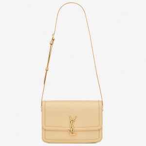 Sac Saint Laurent Solferino Medium en Cuir de Veau Beige