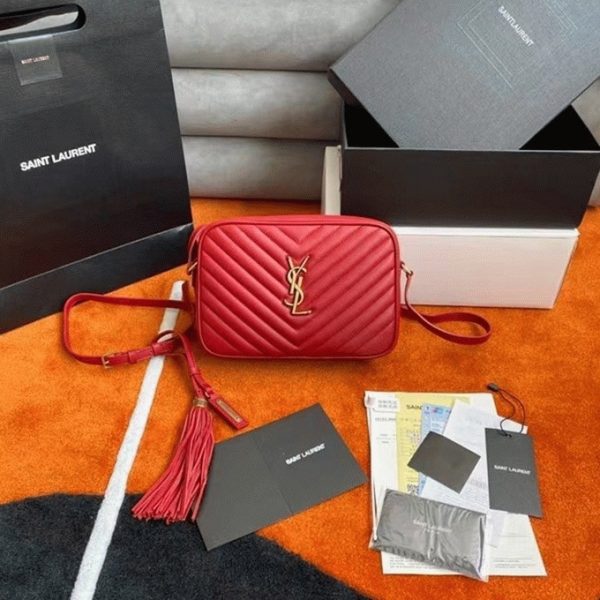 Fausse Sacoche Saint Laurent Lou Camera en Rouge – Image 4