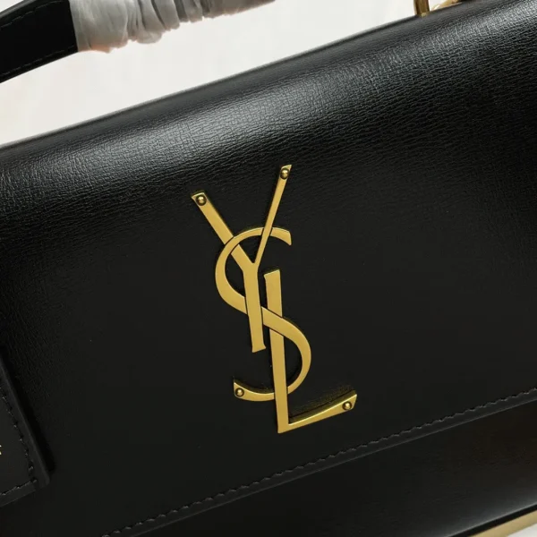 Sac Saint Laurent Sunset Medium avec Poignée en Cuir de Veau Noir – Image 3