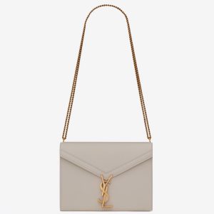 Contrefaçon Sac Saint Laurent Cassandra Medium à Chaîne en Blanc