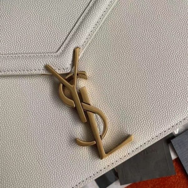 Contrefaçon Sac Saint Laurent Cassandra Medium à Chaîne en Blanc – Image 4